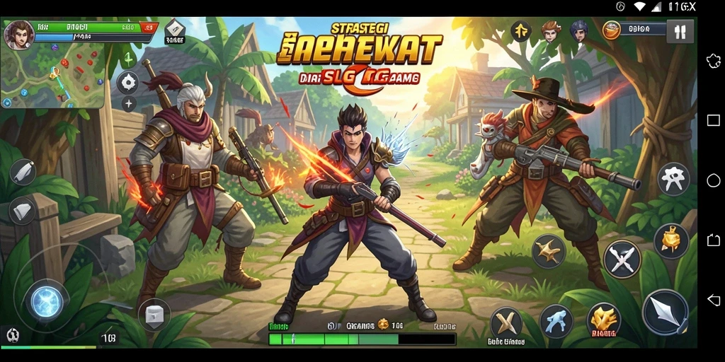 Tampilan gameplay menegangkan di dunia strategi SLG.