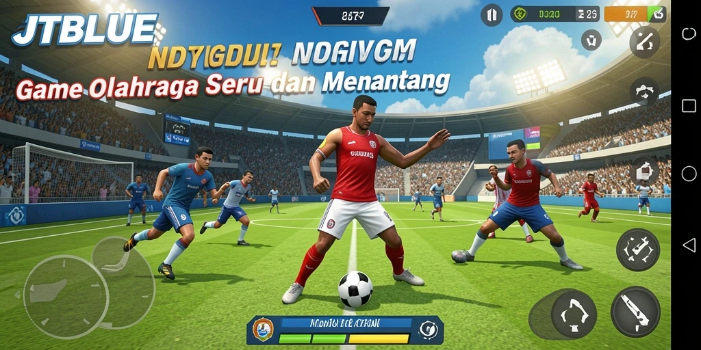 Screenshot utama JTBLUE menampilkan gameplay yang seru dan kompetitif.