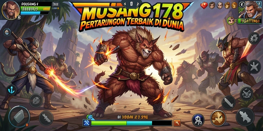 Tangkapan layar menunjukkan pertarungan epik dalam MUSANG178.