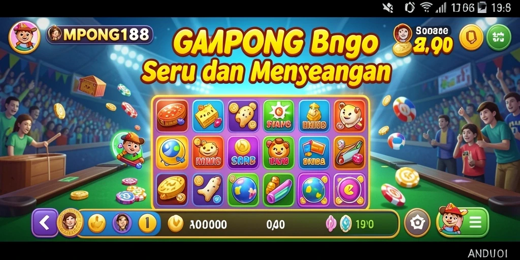 Tampilan seru dari gameplay Bingo di OMPONG188.