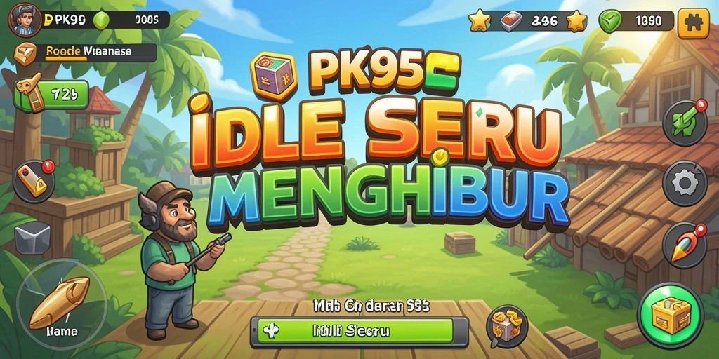 Screenshot menampilkan gameplay PK95 dengan karakter sedang berinteraksi.