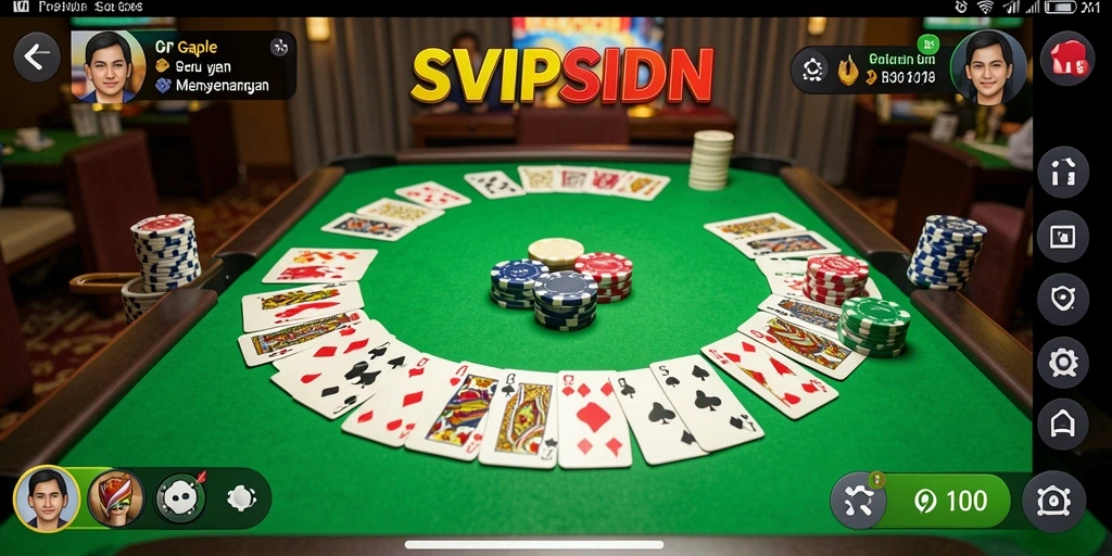 Screenshot gameplay SVIPSIDN yang menampilkan suasana permainan Gaple.
