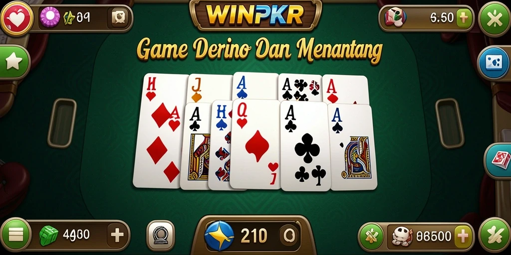 Tampilan gameplay seru dalam WINPKR saat bermain Domino.